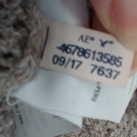 AEO 2017 Wool Cotton Blend Open Knit Oatmeal Tan Sweater S Beach Summer Fall - Picture 13 of 13